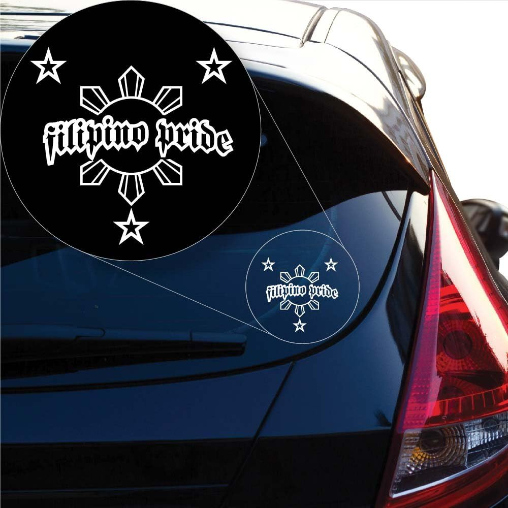 White Filipino Pride Philippines sun and stars transfer decal