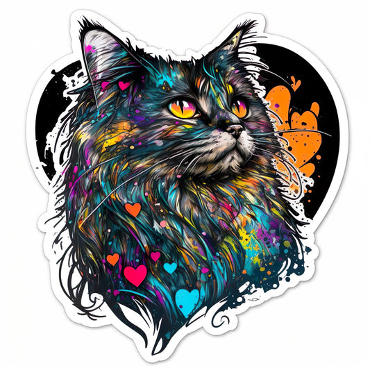 Maine Coon Cat Vinyl Decal Sticker for Car, Laptop, Tumbler and more # 1675