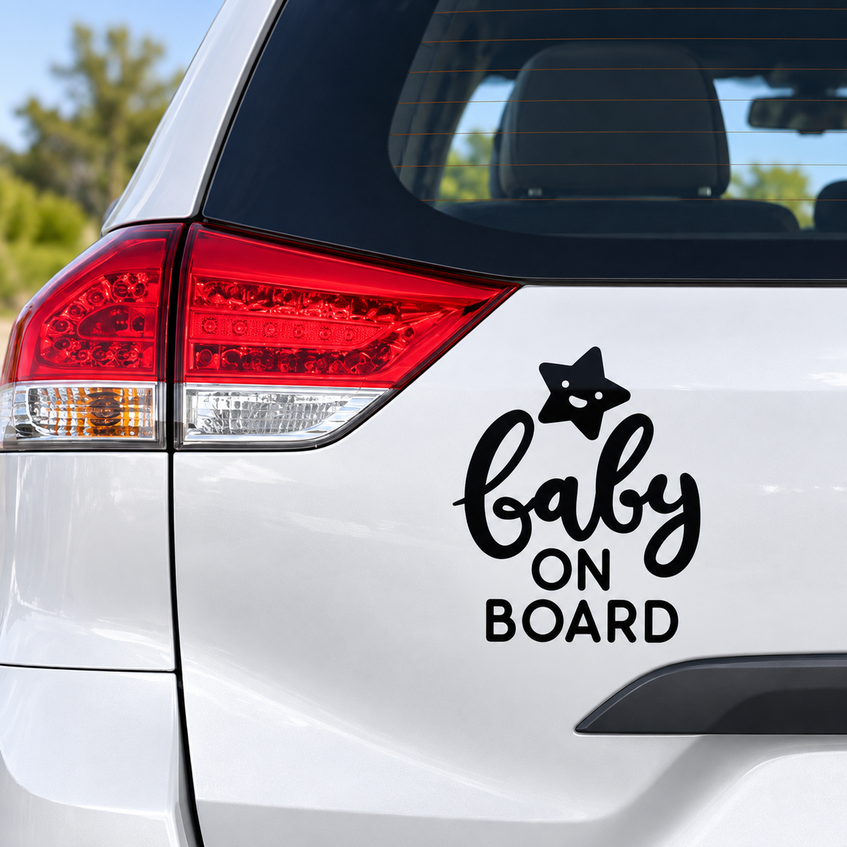 Black Baby On Board Happy Star decal mockup