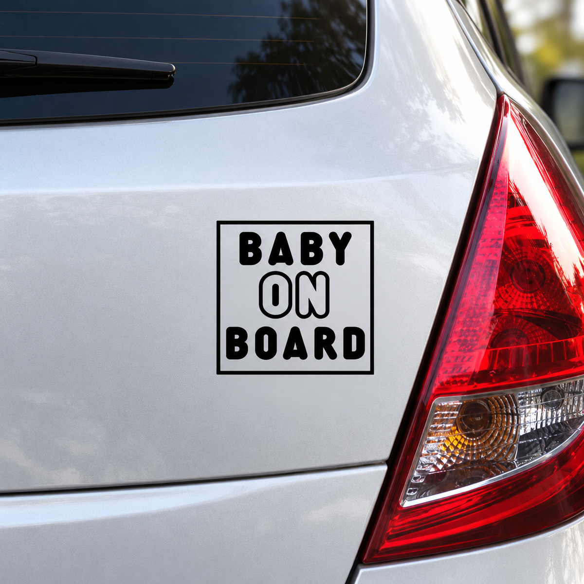 Black Baby on Board transfer decal mockup