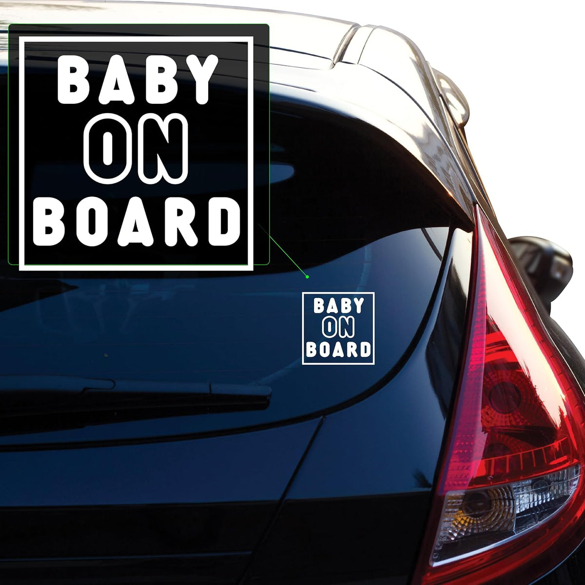 White Baby on Board transfer decal