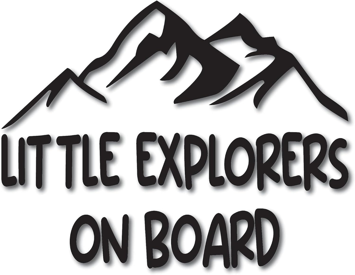 Black Little Explorers on Board decal design