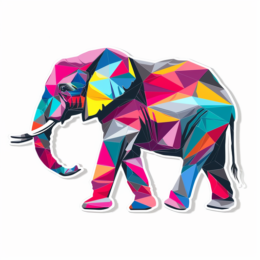 Elephant Expressive surreal Vinyl Decal Sticker for Car, Laptop, Tumbler and more # F022252-4" x 4"