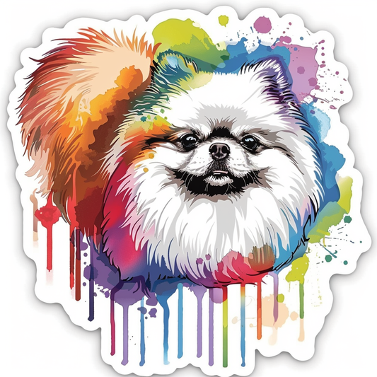 Sticker of a Pomeranian Dog majestic Expressive surreal Vinyl Decal Sticker for Car, Laptop, Tumbler and more # F013795