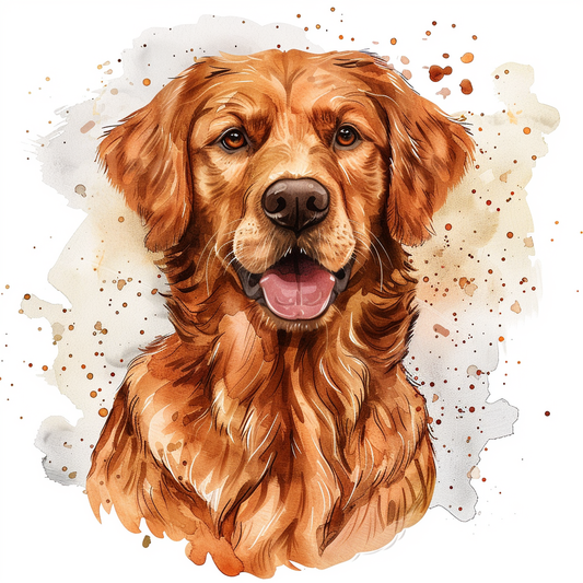 Golden Retriever Expressive surreal Vinyl Decal Sticker for Car, Laptop, Tumbler and more # F020377-4" x 4"