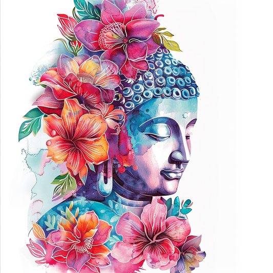 Buddha floral majestic Expressive surreal Vinyl Decal Sticker for Car, Laptop, Tumbler and more # F016969