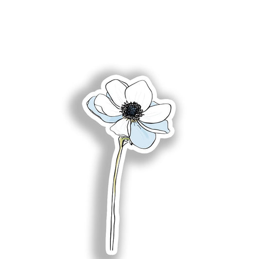 Anemone Flower Vinyl Decal Sticker for Car, Laptop, Tumbler and more # A018756-4" x 4"