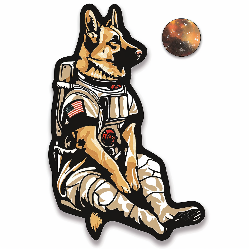 German Shepherd Dog astronaut Vinyl Decal Sticker for Car, Laptop, Tumbler and more # F011733