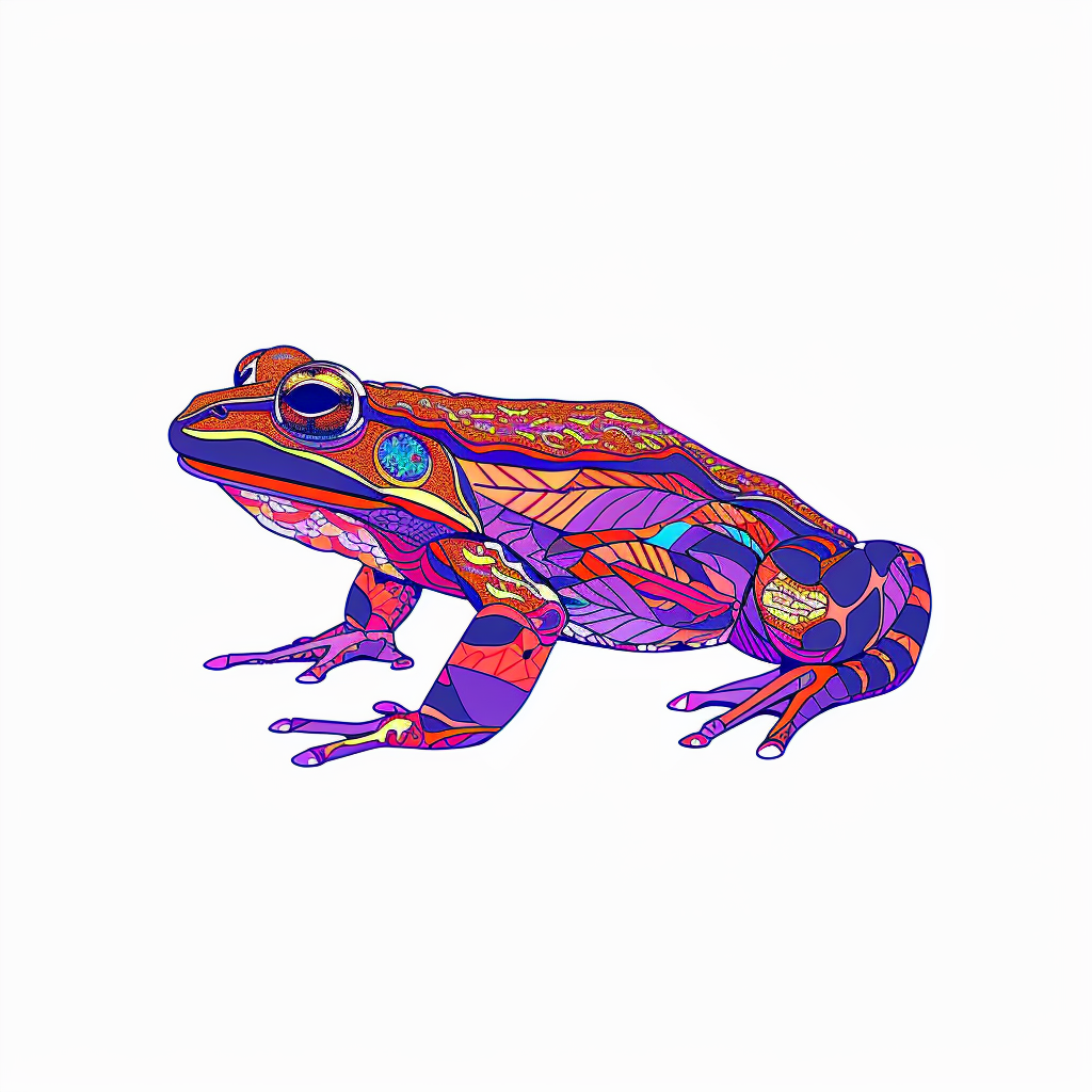 Sticker of a Frog majestic Expressive surreal Vinyl Decal Sticker for Car, Laptop, Tumbler and more # F016770