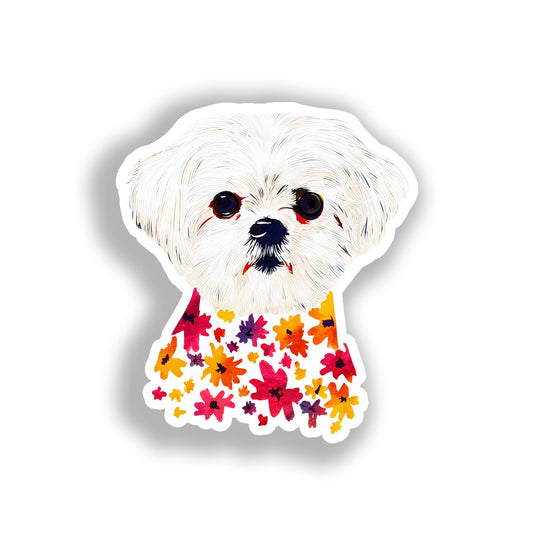 Maltese Dog Vinyl Decal Sticker for Car, Laptop, Tumbler and more # A019438-4" x 4"