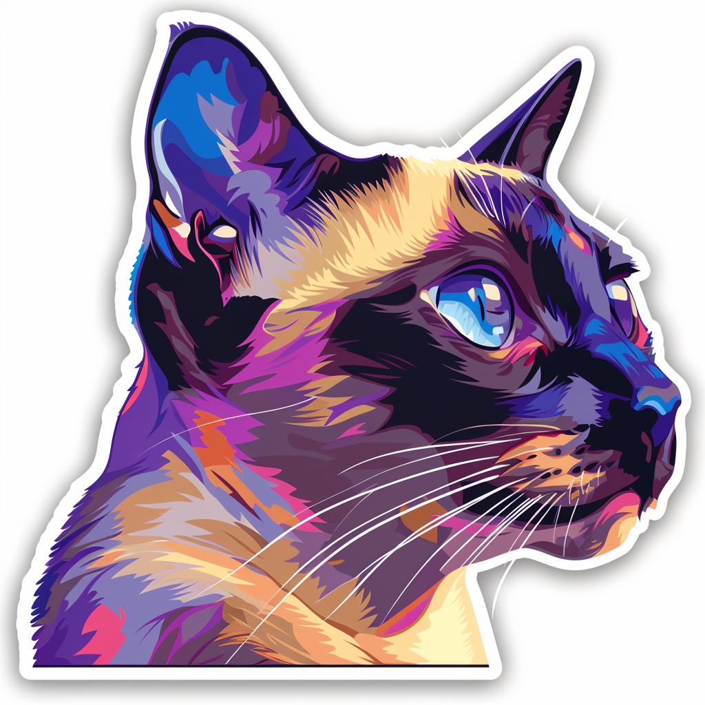 Burmese Cat heartcore Vinyl Decal Sticker for Car, Laptop, Tumbler and more # F010997