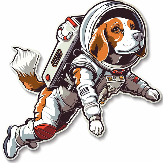 Beagle dog astronaut Vinyl Decal Sticker for Car, Laptop, Tumbler and more # F011907