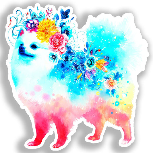 Pomeranian Dog Vinyl Decal Sticker for Car, Laptop, Tumbler and more # A017381-4" x 4"