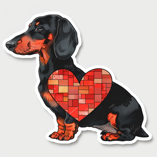 Dachshund Dog Heartcore Vinyl Decal Sticker for Car, Laptop, Tumbler and more # F012700