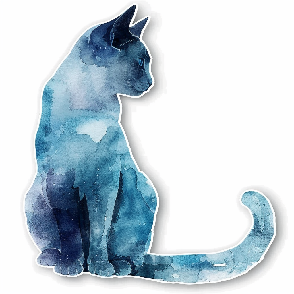 Russian Blue cat Vinyl Decal Sticker for Car, Laptop, Tumbler and more # F07830