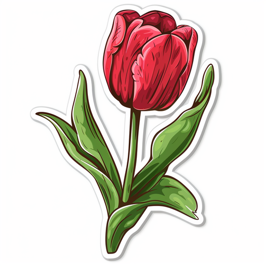 Sticker of a Tulip flower Vinyl Decal Sticker for Car, Laptop, Tumbler and more # F023457