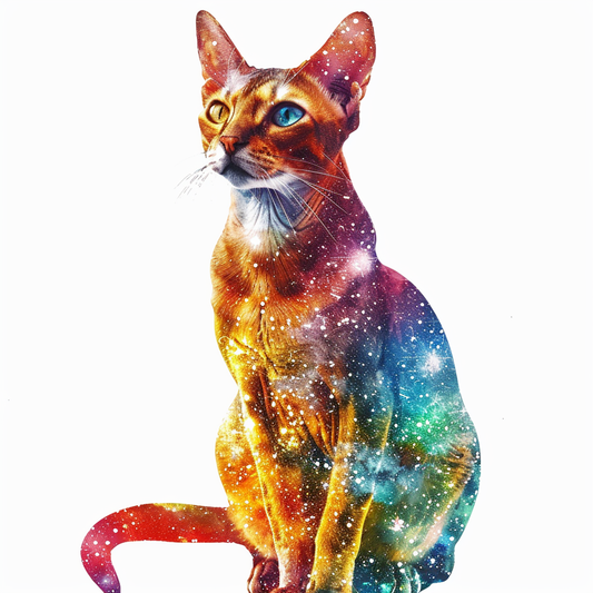 Abyssinian Cat astronaut majestic Expressive surreal Vinyl Decal Sticker for Car, Laptop, Tumbler and more # F021155-4" x 4"
