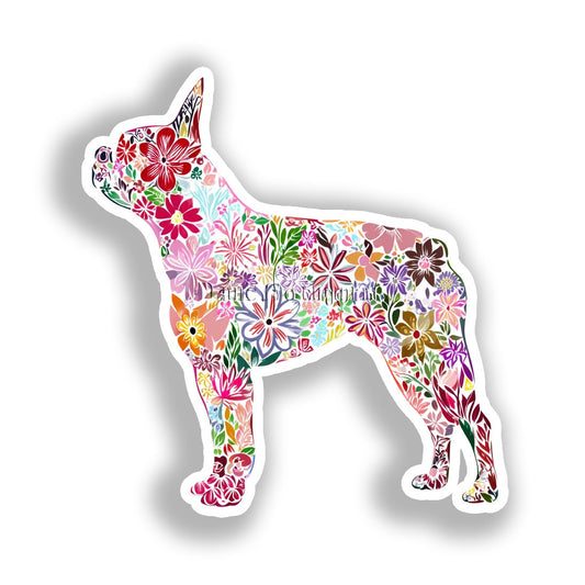 Boston Terrier Dog Vinyl Decal Sticker for Car, Laptop, Tumbler and more # A018982-4" x 4"