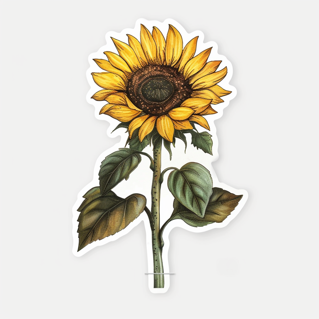Sunflower flower majestic Expressive surreal Vinyl Decal Sticker for Car, Laptop, Tumbler and more # F023119