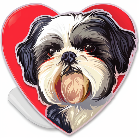 Adorable Shih Tzu Dog Expressive surreal Vinyl Decal Sticker for Car, Laptop, Tumbler and more # F018304