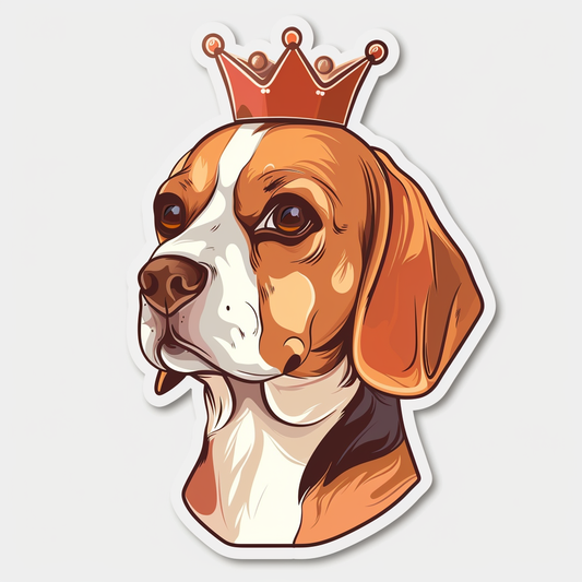 Beagle dog crowned Vinyl Decal Sticker for Car, Laptop, Tumbler and more # F011908