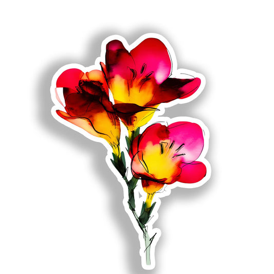 Freesia Flower Vinyl Decal Sticker for Car, Laptop, Tumbler and more # A019664-4" x 4"
