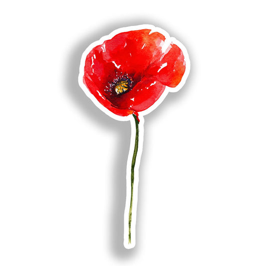 Poppy Flower Vinyl Decal Sticker for Car, Laptop, Tumbler and more # A019336-4" x 4"
