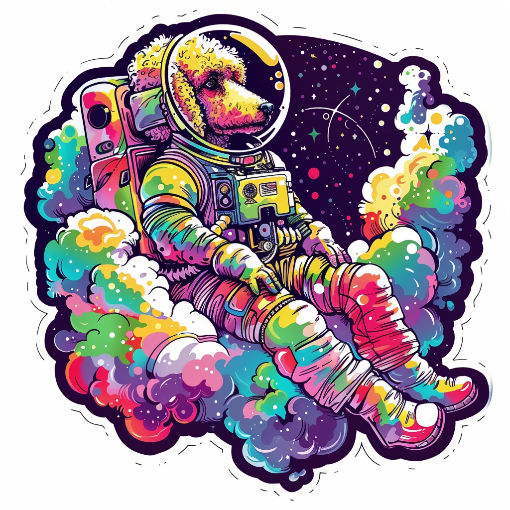 Poodle Dog astronaut Vinyl Decal Sticker for Car, Laptop, Tumbler and more # F012455