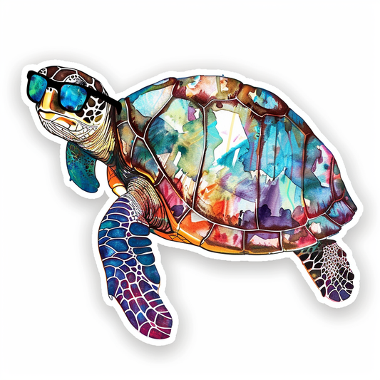 Sticker of a turtle majestic Expressive surreal Vinyl Decal Sticker for Car, Laptop, Tumbler and more # F021971