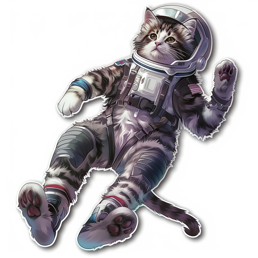 Cute and Adorable American Shorthair Expressive surreal Vinyl Decal Sticker for Car, Laptop, Tumbler and more # F018757