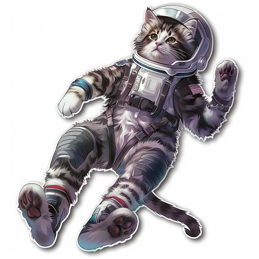 Cute and Adorable American Shorthair Expressive surreal Vinyl Decal Sticker for Car, Laptop, Tumbler and more # F018757