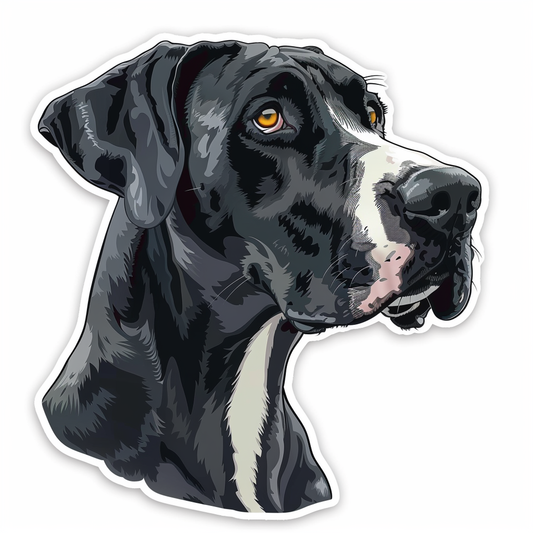 Great Dane Dog Expressive surreal Vinyl Decal Sticker for Car, Laptop, Tumbler and more # F022834