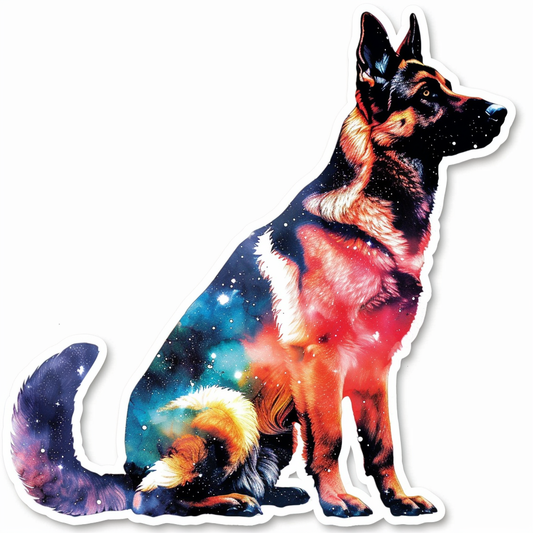 German Shepherd Dog galaxy Vinyl Decal Sticker for Car, Laptop, Tumbler and more # F011293