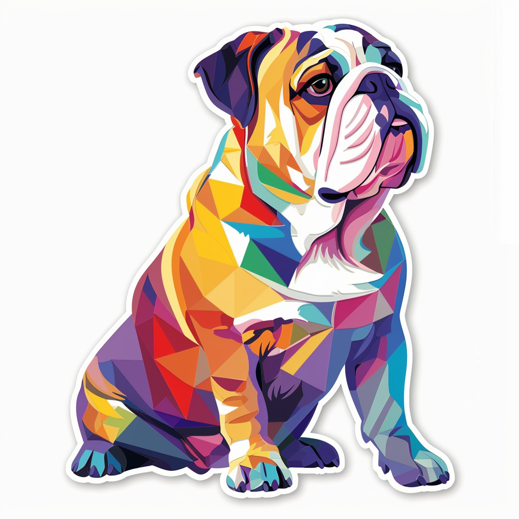Bulldog Dog majestic Expressive surreal Vinyl Decal Sticker for Car, Laptop, Tumbler and more # F017361