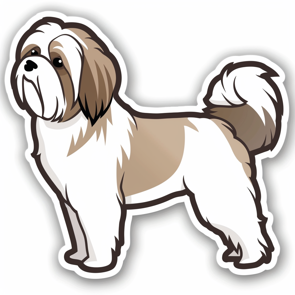 Adorable Shih Tzu Dog Expressive surreal Vinyl Decal Sticker for Car, Laptop, Tumbler and more # F018467