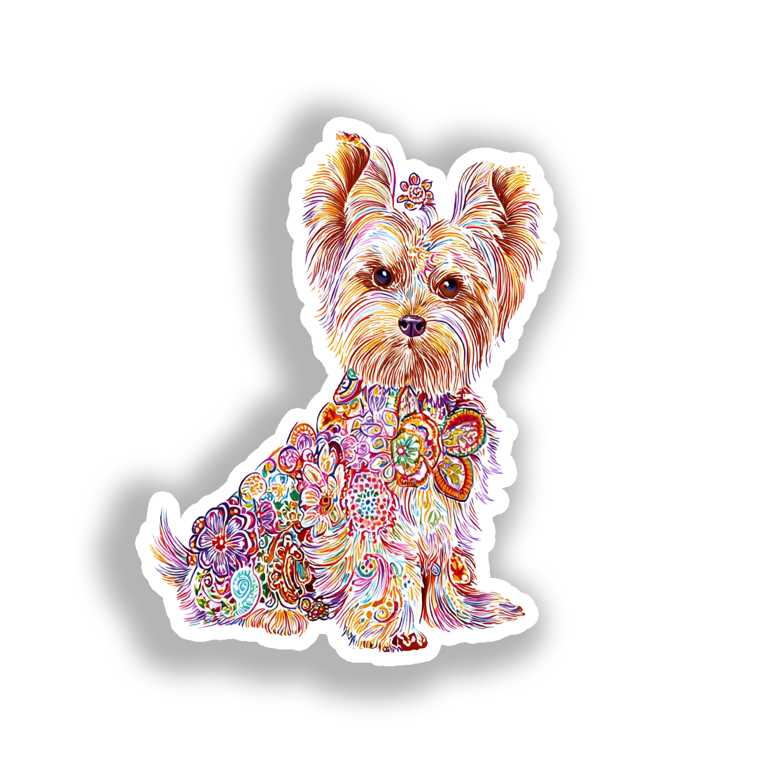 Yorkshire Terrier Dog Vinyl Decal Sticker for Car, Laptop, Tumbler and more # A017212-4" x 4"