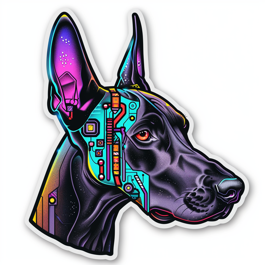 Great Dane Dog Expressive surreal Vinyl Decal Sticker for Car, Laptop, Tumbler and more # F022702