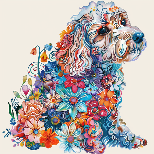 Poodle Dog floral Vinyl Decal Sticker for Car, Laptop, Tumbler and more # F012522
