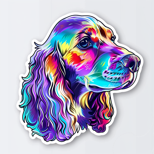 Cocker Spaniel Dog majestic Expressive surreal Vinyl Decal Sticker for Car, Laptop, Tumbler and more # F019952-4" x 4"
