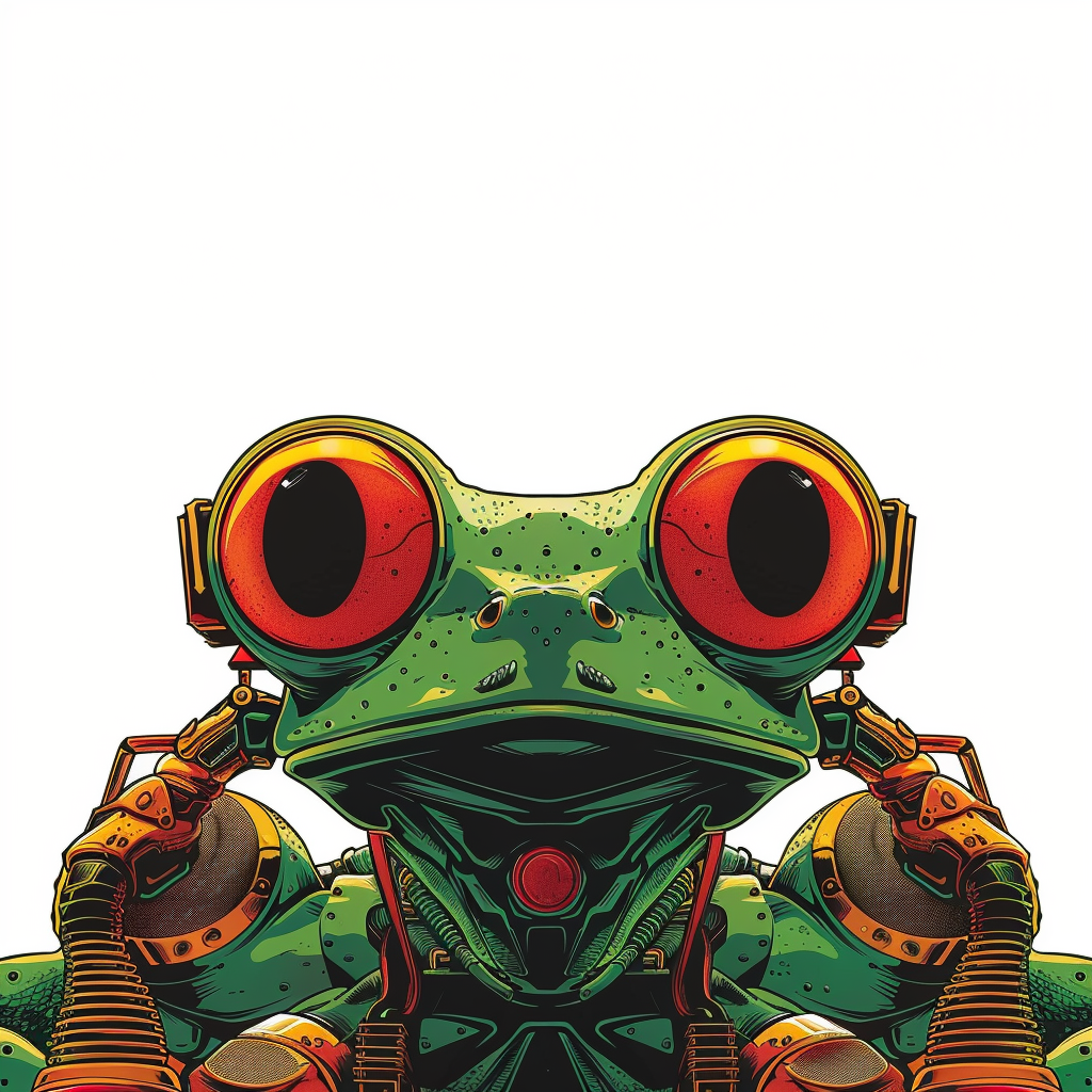 Sticker of a Frog cute and adorable Expressive surreal Vinyl Decal Sticker for Car, Laptop, Tumbler and more # F016732