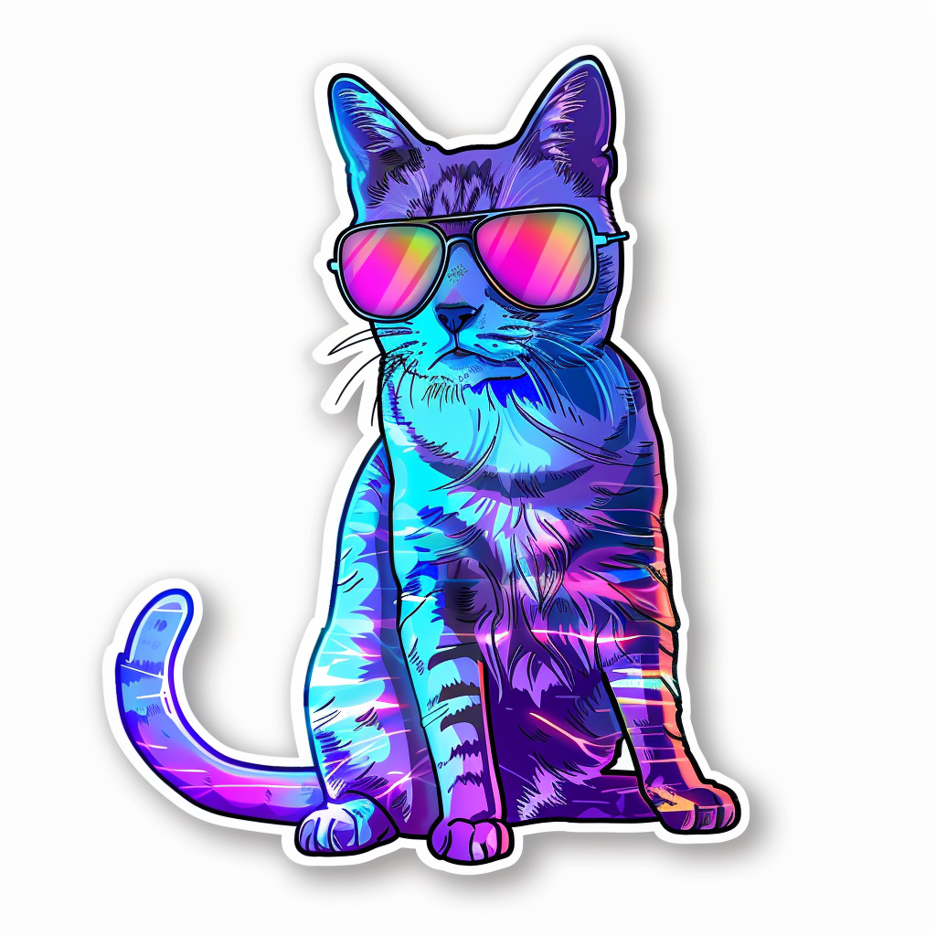 American Shorthair Cat majestic Expressive surreal Vinyl Decal Sticker for Car, Laptop, Tumbler and more # F018650