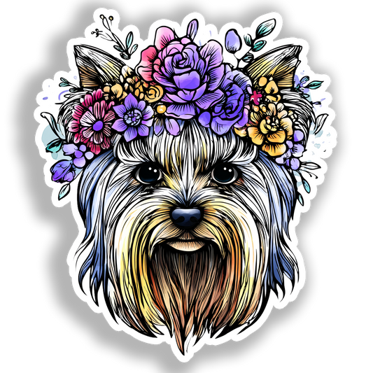 Yorkshire Terrier Dog Vinyl Decal Sticker for Car, Laptop, Tumbler and more # A017221-4" x 4"