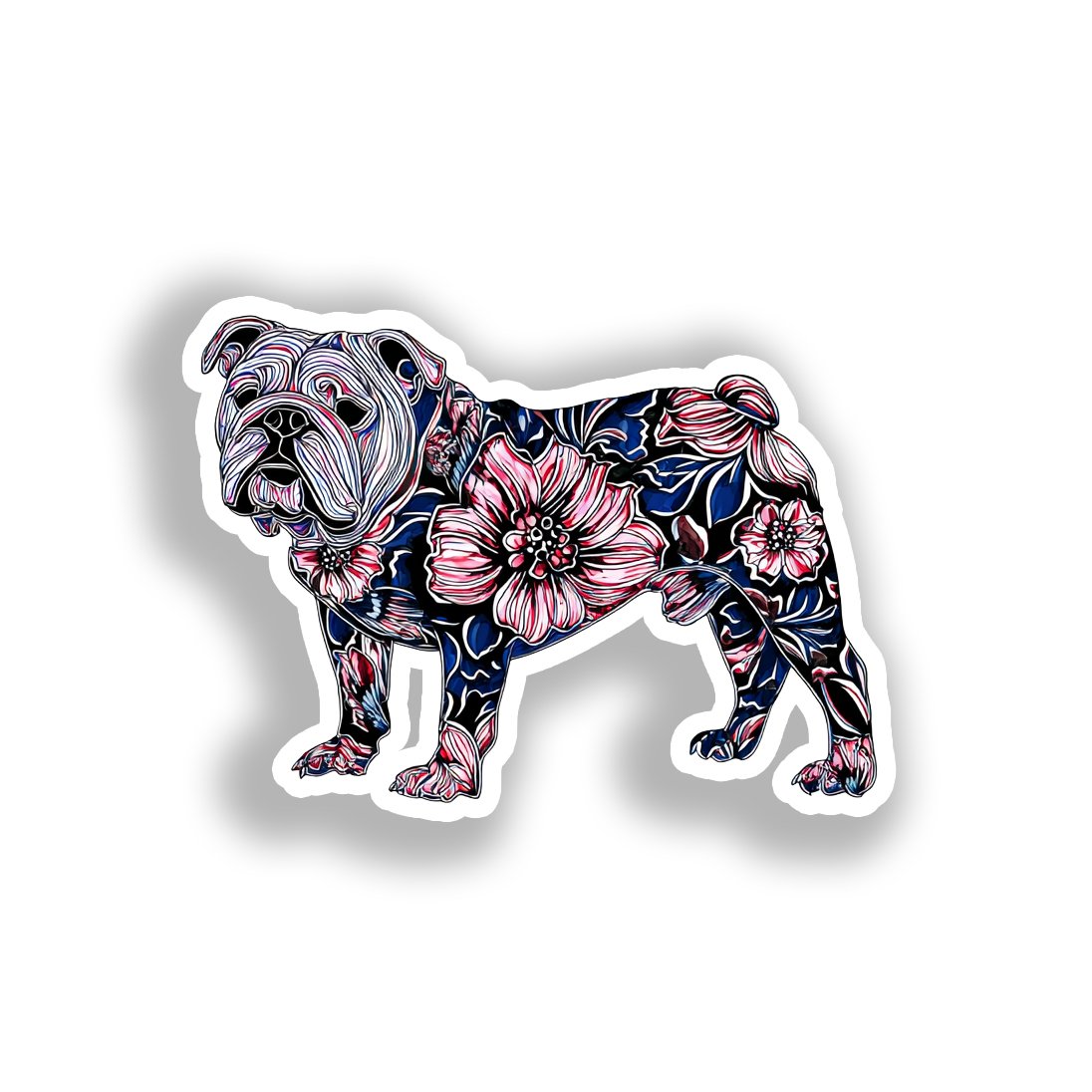 Bulldog English Dog Vinyl Decal Sticker for Car, Laptop, Tumbler and more # A018925-4" x 4"