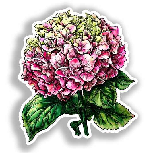 Hydragea Flower Vinyl Decal Sticker for Car, Laptop, Tumbler and more # A019457-4" x 4"