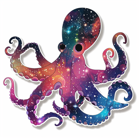 Sticker of a Octopus galaxy majestic Expressive surreal Vinyl Decal Sticker for Car, Laptop, Tumbler and more # F015641