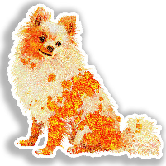 Pomeranian Dog Vinyl Decal Sticker for Car, Laptop, Tumbler and more # A017473-4" x 4"