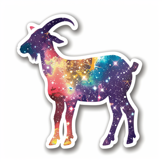 Goat majestic Expressive surreal Vinyl Decal Sticker for Car, Laptop, Tumbler and more # F020652-4" x 4"