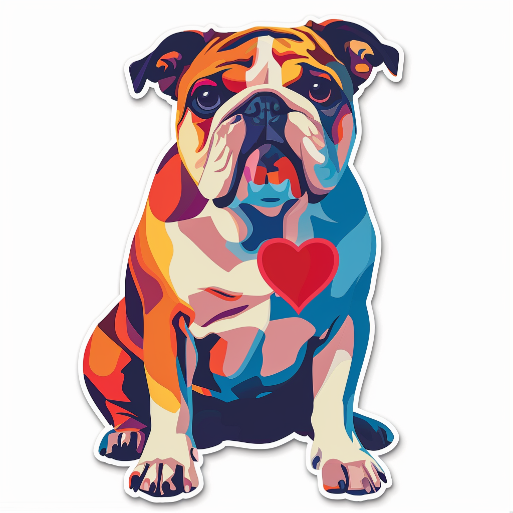 Bulldog Dog majestic Expressive surreal Vinyl Decal Sticker for Car, Laptop, Tumbler and more # F017466