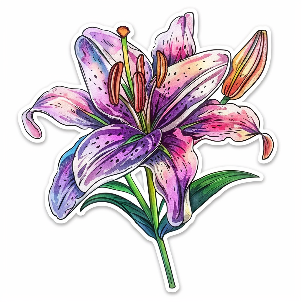 Lily flower majestic Expressive surreal Vinyl Decal Sticker for Car, Laptop, Tumbler and more # F023256
