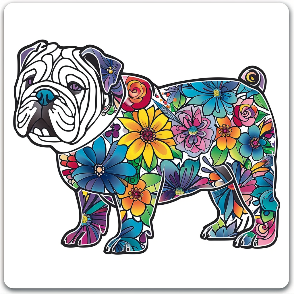 Bulldog Dog majestic Expressive surreal Vinyl Decal Sticker for Car, Laptop, Tumbler and more # F017614